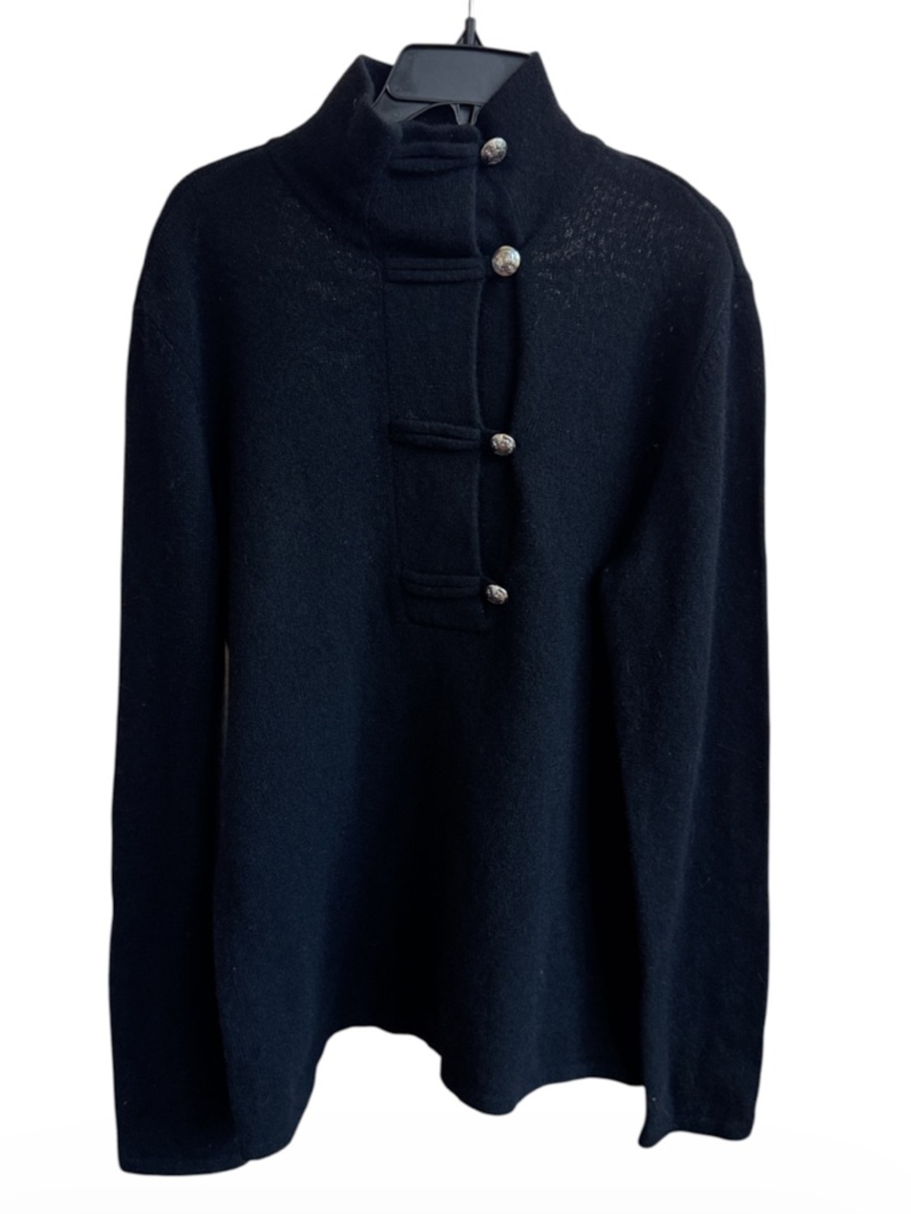 100% Lambswool Lauren Ralph Lauren Button Shawl Sweater Sweatshirt Knit Top XL